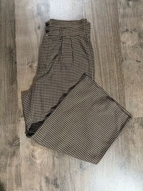 Cider Brown and White Houndstooth Trousers